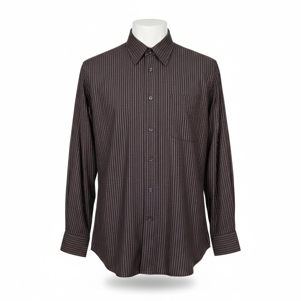 Zanella Men’s Vintage Shirt Italian Made Striped Size 16.5 32/33